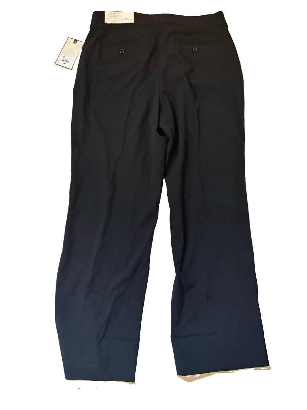 NEW Dana Buchman Women's Dress Pants 12 Straight Leg Black Tie Front Seem Pocke - Picture 2 of 3